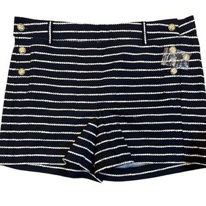 Cynthia ROWLEY dark navy blue and white striped shorts. Size 2.  Never worn